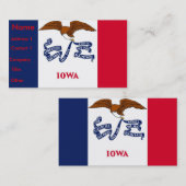 Visitekaartje met vlag van Iowa (Voorkant / Achterkant)