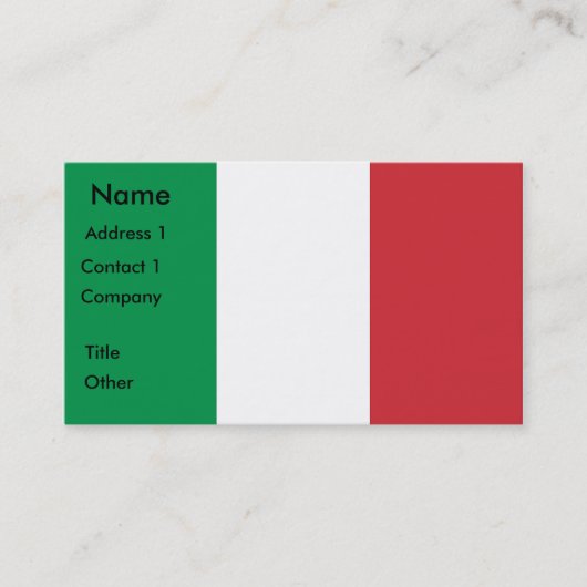 Visitekaartje met vlag van Italië (Voorkant)