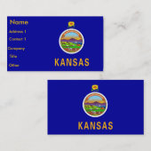 Visitekaartje met vlag van Kansas U.S.A. (Voorkant / Achterkant)
