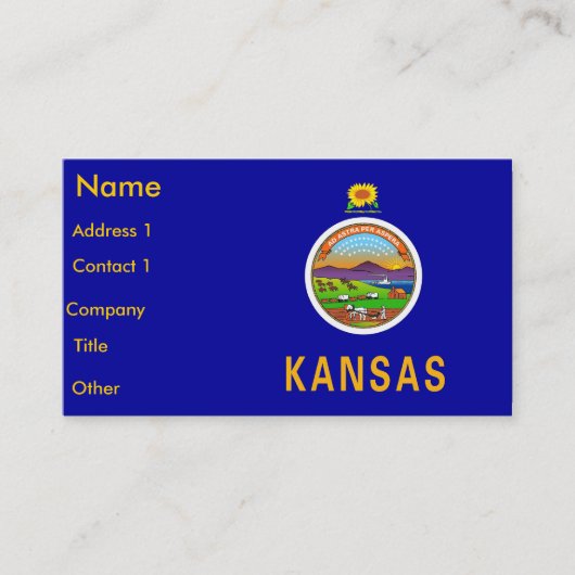 Visitekaartje met vlag van Kansas U.S.A. (Voorkant)