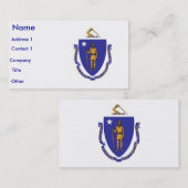 Visitekaartje met vlag van Massachusetts, Verenigd (Voorkant / Achterkant)