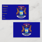 Visitekaartje met vlag van Michigan U.S.A. (Voorkant / Achterkant)
