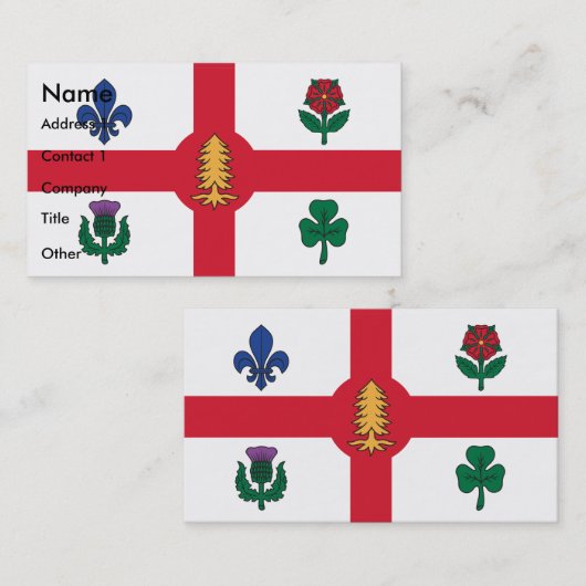 Visitekaartje met vlag van Montreal, Canada (Voorkant / Achterkant)