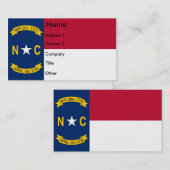 Visitekaartje met vlag van North Carolina U.S.A. (Voorkant / Achterkant)