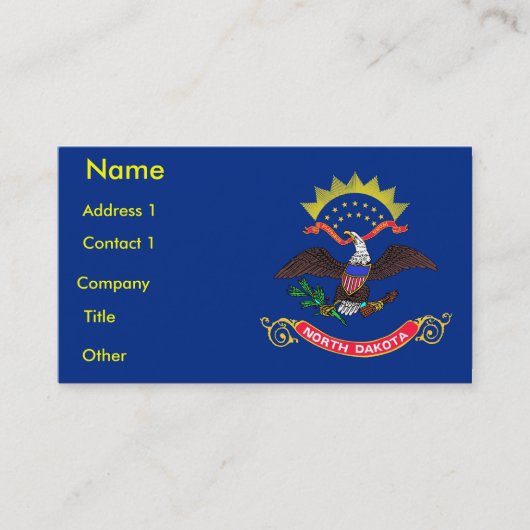Visitekaartje met vlag van North Dakota VS (Voorkant)