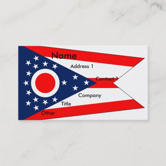 Visitekaartje met vlag van Ohio U.S.A. (Voorkant)
