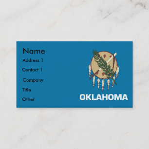 Visitekaartje met vlag van Oklahoma VS