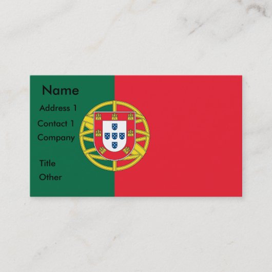 Visitekaartje met vlag van Portugal (Voorkant)