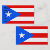 Visitekaartje met vlag van Puerto Rico U.S.A. (Voorkant / Achterkant)