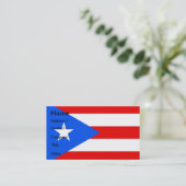 Visitekaartje met vlag van Puerto Rico U.S.A. (Staand voorkant)