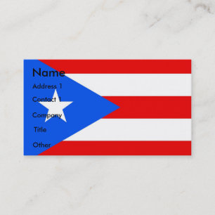 Visitekaartje met vlag van Puerto Rico U.S.A.