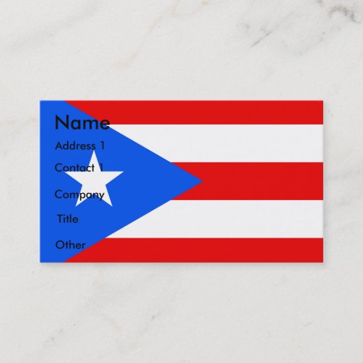 Visitekaartje met vlag van Puerto Rico U.S.A. (Voorkant)