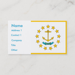 Visitekaartje met vlag van Rhode Island V.S.
