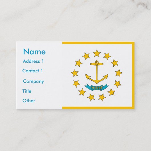 Visitekaartje met vlag van Rhode Island V.S. (Voorkant)