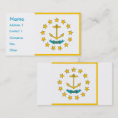 Visitekaartje met vlag van Rhode Island, VS (Voorkant / Achterkant)