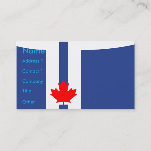 Visitekaartje met vlag van Toronto, Canada (Voorkant)