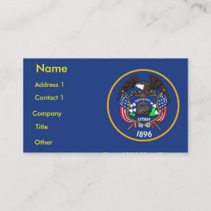 Visitekaartje met vlag van Utah U.S.A.
