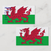 Visitekaartje met vlag van Wales (Voorkant / Achterkant)