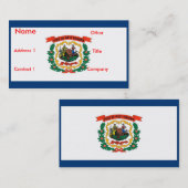 Visitekaartje met vlag van West Virginia U.S.A. (Voorkant / Achterkant)