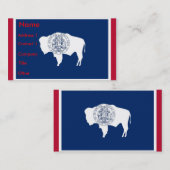 Visitekaartje met vlag van Wyoming, Verenigde Stat (Voorkant / Achterkant)