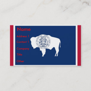 Visitekaartje met vlag van Wyoming, Verenigde Stat