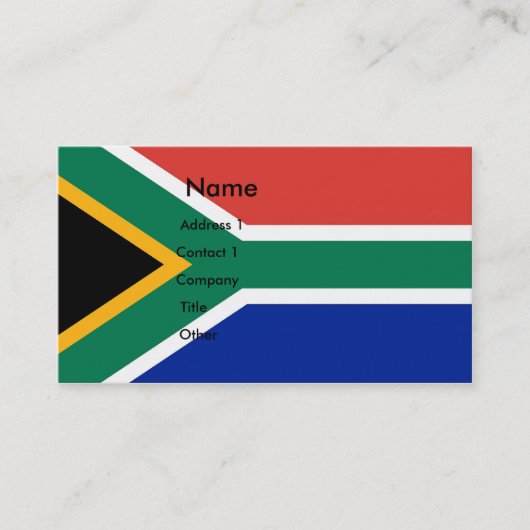 Visitekaartje met vlag van Zuid-Afrika (Voorkant)