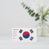 Visitekaartje met vlag van Zuid-Korea (Staand voorkant)