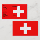 Visitekaartje met vlag van Zwitserland (Voorkant / Achterkant)