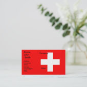Visitekaartje met vlag van Zwitserland (Staand voorkant)