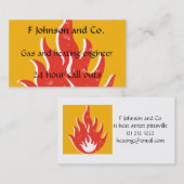 Visitekaartje met vuur, vlam of hitte (Voorkant / Achterkant)