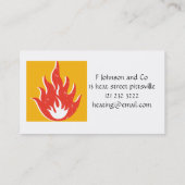 Visitekaartje met vuur, vlam of hitte (Achterkant)