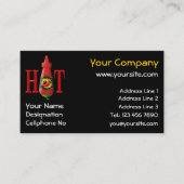 Visitekaartje met warme sausfles (Voorkant)