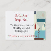 Visitekaartje met wijnthema (Achterkant)