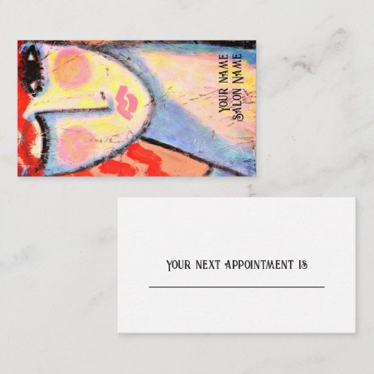 Visitekaartje met windroodhoofdhaar (Voorkant / Achterkant)