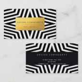 Visitekaartje met wit en zwart sterpatroon (Voorkant / Achterkant)