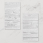 visitekaartje met wit houtontwerp (Voorkant / Achterkant)