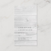 visitekaartje met wit houtontwerp (Voorkant)