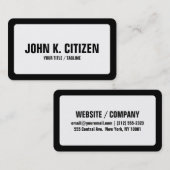 Visitekaartje met witte en zwarte randen (Voorkant / Achterkant)