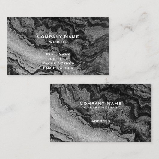 Visitekaartje met witte graniet (Voorkant / Achterkant)