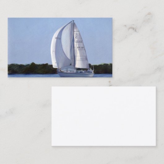 Visitekaartje met zeilboot (Voorkant / Achterkant)