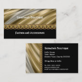 Visitekaartje met zilver-, zwart- en goudketen (Voorkant / Achterkant)