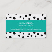 Visitekaartje met zwart/Turquoise Dot Spot Pattern (Achterkant)