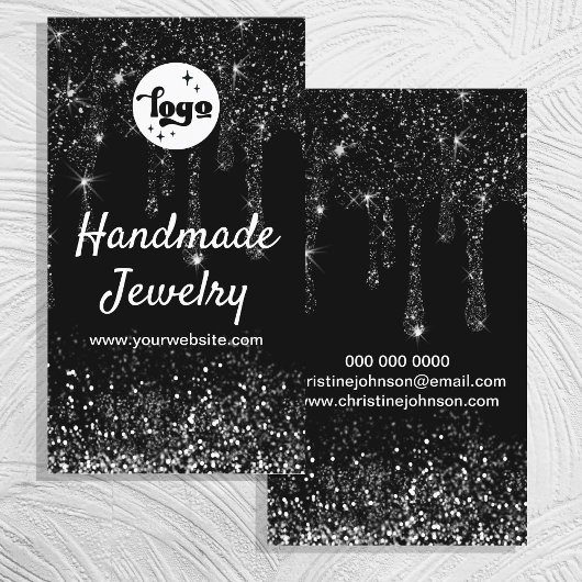 visitekaartje met zwarte druppelaar