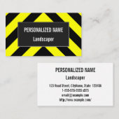 Visitekaartje met zwarte en gele Chevron-achtige p (Voorkant / Achterkant)