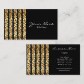 Visitekaartje met zwarte en goudglitter (Voorkant / Achterkant)
