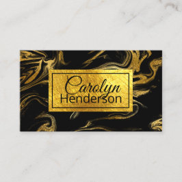 Visitekaartje met zwarte en goudkleuren