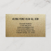 Visitekaartje met zwarte en goudlotusventilator ve (Achterkant)