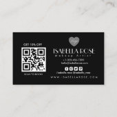 Visitekaartje met zwarte en goudmarmer (Achterkant)