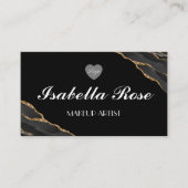 Visitekaartje met zwarte en goudmarmer (Voorkant)