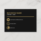 Visitekaartje met zwarte en goudpictogrammen, visi (Voorkant)